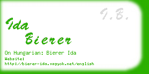 ida bierer business card